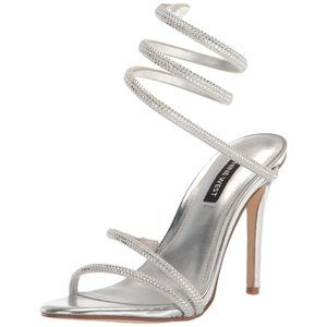 Nine West Women's Maskil2 Heeled Sandal, Silver 040, 7.5